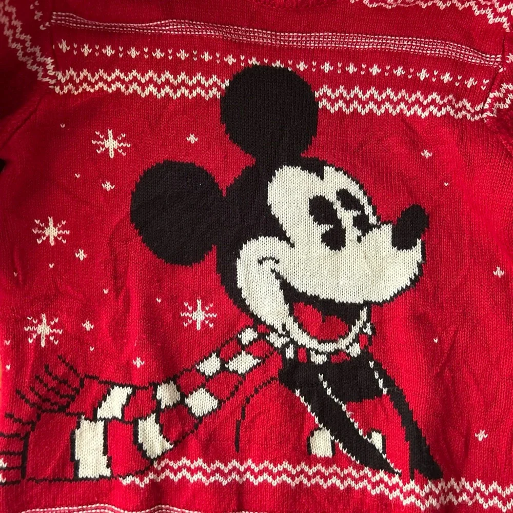 Disney by Next Vibrant Red Knit Mickey Mouse Kid's Sweater Size 6-7 - Picture 12 of 12